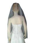 1 Tier Fingertip Veil (NEW $25.99) Wedding Bridal Beads Silver Scallop (vsh118wt)