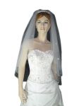 2 Tier Swarovski Fingertip Veil (NEW $24.99) Wedding Bridal Tulle Crystal Rhinestones Pearls (vsh119wt)