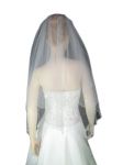 2 Tier Swarovski Fingertip Veil (NEW $24.99) Wedding Bridal Tulle Crystal Rhinestones Pearls (vsh119wt)