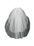 2 Tier Elbow Length Veil (NEW $18.99) Wedding Bridal Rat-tail Satin (vsh120wt)