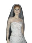 1 Tier Fingertip Veil (NEW $19.99) Wedding Bridal Embroidery Motif Beaded (vsh121wt)