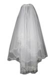 2 Tier Fingertip Veil (NEW $29.99) Wedding Bridal Tulle Embroidery Flower Pearls Sequins (vsh123wt)