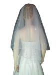 2 Tier Swarovski Fingertip Veil (NEW $25.99) Wedding Bridal Tulle Crystal Rhinestones Pencil Edge (vsh124wt)